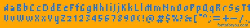 Tkachevica4px Font – Blue Fonts on Orange Background