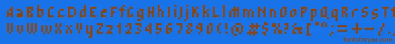 Tkachevica4px Font – Brown Fonts on Blue Background