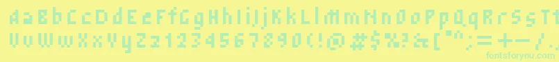 Tkachevica4px Font – Green Fonts on Yellow Background