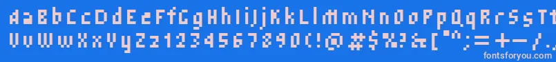 Tkachevica4px Font – Pink Fonts on Blue Background