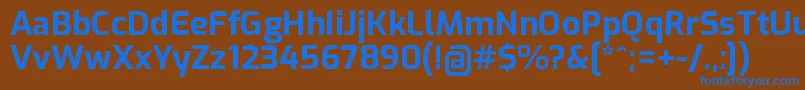 フォントExoBold – 茶色の背景に青い文字