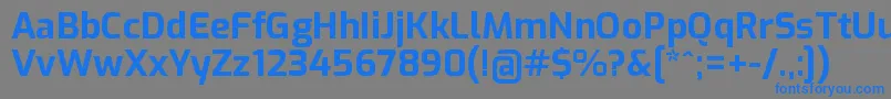 フォントExoBold – 灰色の背景に青い文字