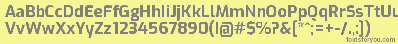 フォントExoBold – 黄色の背景に灰色の文字