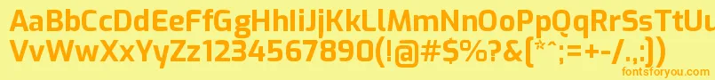 フォントExoBold – オレンジの文字が黄色の背景にあります。