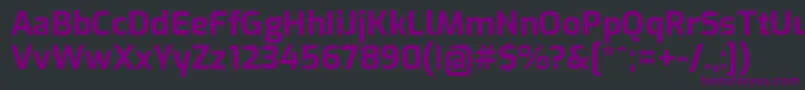 Czcionka ExoBold – fioletowe czcionki na czarnym tle