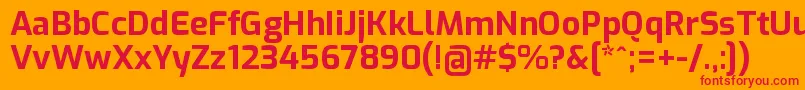 フォントExoBold – オレンジの背景に赤い文字