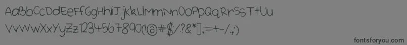 Czcionka Cutehandwriting – czarne czcionki na szarym tle