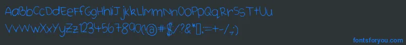Cutehandwriting-fontti – siniset fontit mustalla taustalla