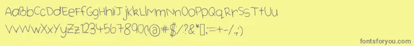 Police Cutehandwriting – polices grises sur fond jaune