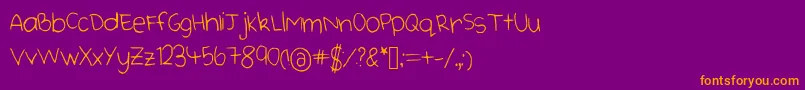 Шрифт Cutehandwriting – оранжевые шрифты на фиолетовом фоне