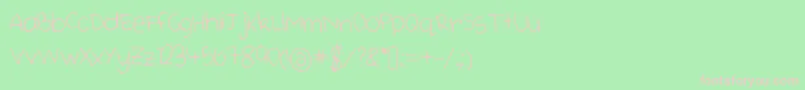 Cutehandwriting-fontti – vaaleanpunaiset fontit vihreällä taustalla