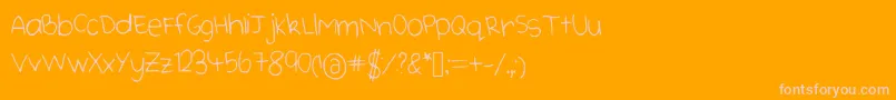 Cutehandwriting-Schriftart – Rosa Schriften auf orangefarbenem Hintergrund