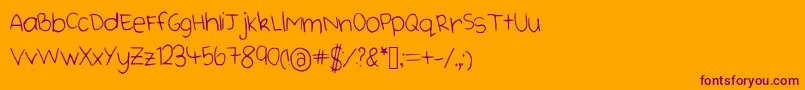 Cutehandwriting Font – Purple Fonts on Orange Background
