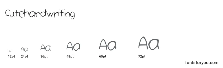 Cutehandwriting Font Sizes