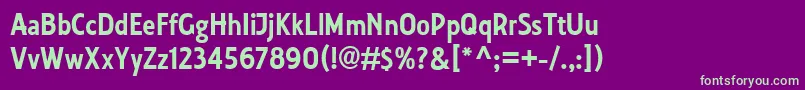 フォントCollegia – 紫の背景に緑のフォント