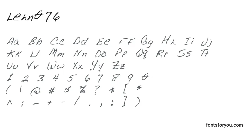 Lehn076フォント–アルファベット、数字、特殊文字