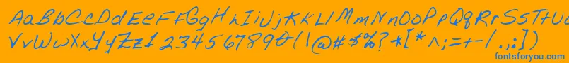 フォントLehn076 – オレンジの背景に青い文字