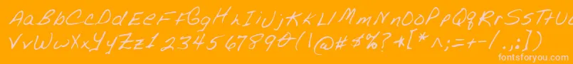 Lehn076 Font – Pink Fonts on Orange Background