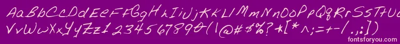 Lehn076 Font – Pink Fonts on Purple Background