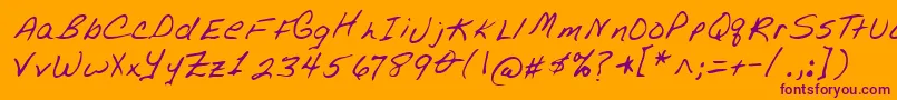 Lehn076 Font – Purple Fonts on Orange Background