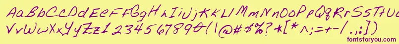 Lehn076 Font – Purple Fonts on Yellow Background