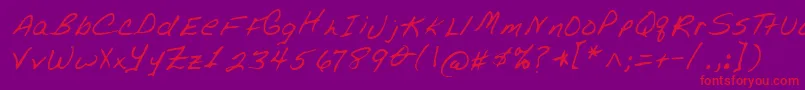 Lehn076 Font – Red Fonts on Purple Background