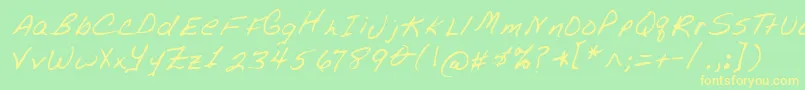 Lehn076 Font – Yellow Fonts on Green Background