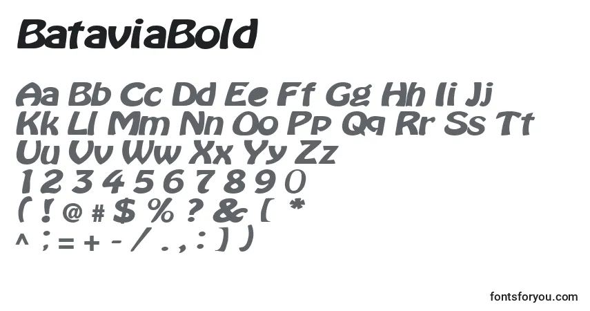 A fonte BataviaBold – alfabeto, números, caracteres especiais