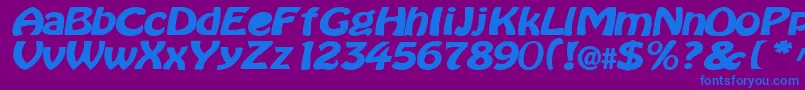 BataviaBold Font – Blue Fonts on Purple Background