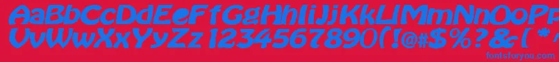 BataviaBold Font – Blue Fonts on Red Background