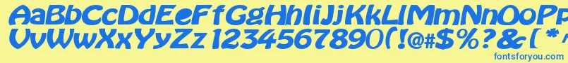 BataviaBold Font – Blue Fonts on Yellow Background