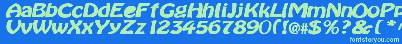 BataviaBold Font – Green Fonts on Blue Background