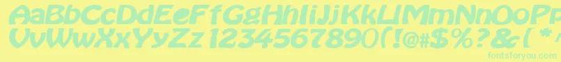 BataviaBold Font – Green Fonts on Yellow Background
