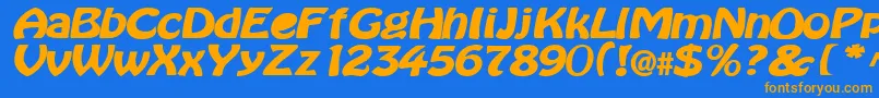BataviaBold Font – Orange Fonts on Blue Background
