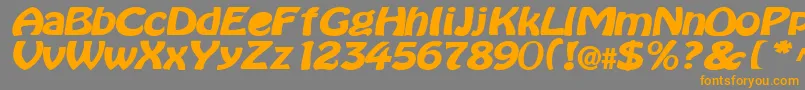 フォントBataviaBold – オレンジの文字は灰色の背景にあります。
