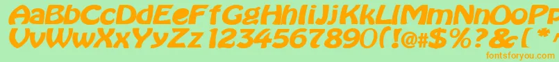 BataviaBold Font – Orange Fonts on Green Background