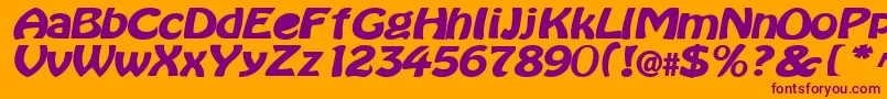 BataviaBold Font – Purple Fonts on Orange Background