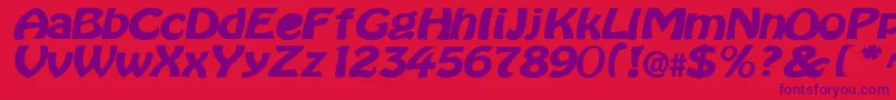 BataviaBold-Schriftart – Violette Schriften auf rotem Hintergrund