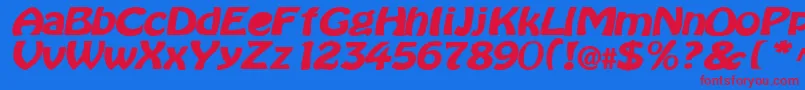 BataviaBold Font – Red Fonts on Blue Background