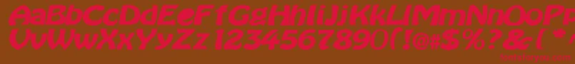 BataviaBold-Schriftart – Rote Schriften auf braunem Hintergrund