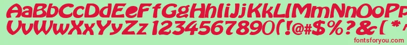 BataviaBold Font – Red Fonts on Green Background