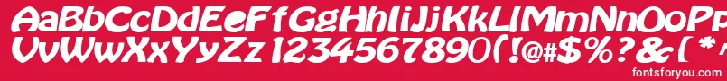フォントBataviaBold – 赤い背景に白い文字