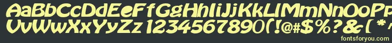 フォントBataviaBold – 黒い背景に黄色の文字