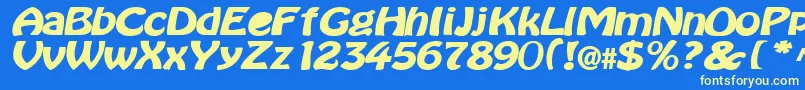 BataviaBold Font – Yellow Fonts on Blue Background