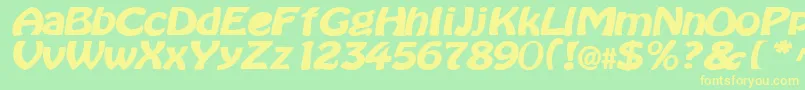 BataviaBold Font – Yellow Fonts on Green Background