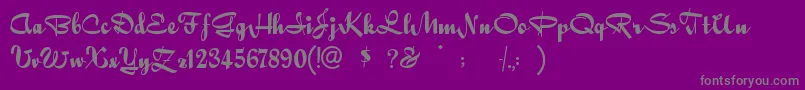 Quigleyw Font – Gray Fonts on Purple Background