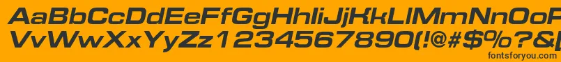 EurofontextendedcBolditalic Font – Black Fonts on Orange Background