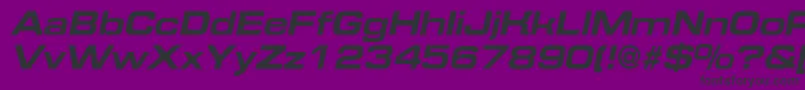 Czcionka EurofontextendedcBolditalic – czarne czcionki na fioletowym tle