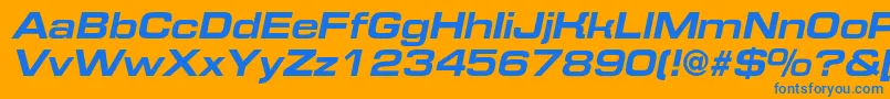EurofontextendedcBolditalic Font – Blue Fonts on Orange Background