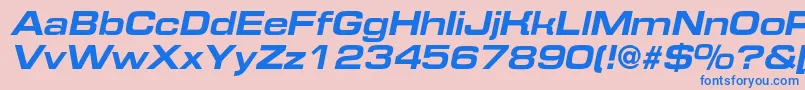 EurofontextendedcBolditalic Font – Blue Fonts on Pink Background